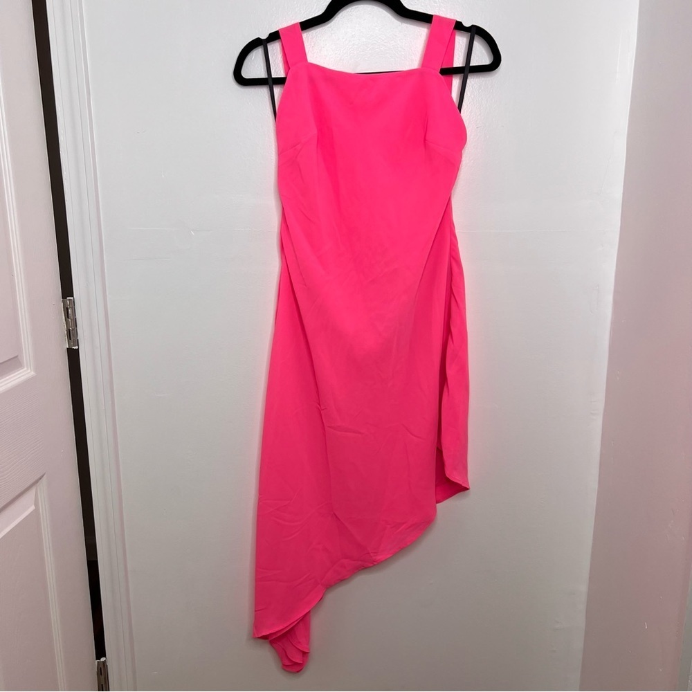 NBD Hot Pink Jacki Asymmetrical Midi Dress - Picture 2 of 8